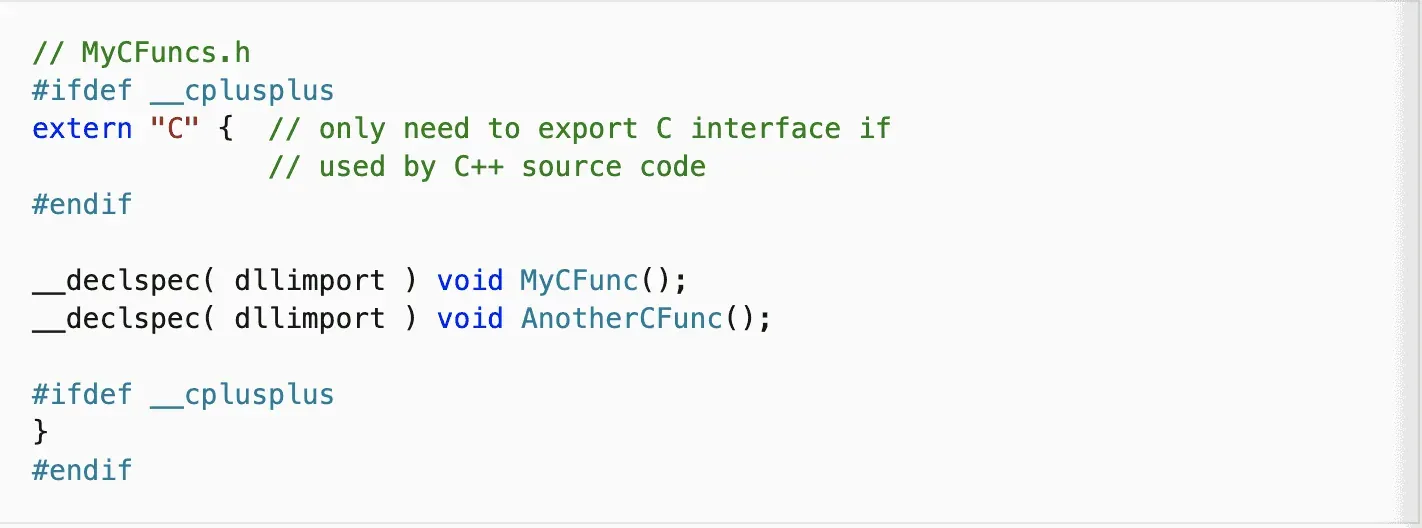 How to Export C Functions