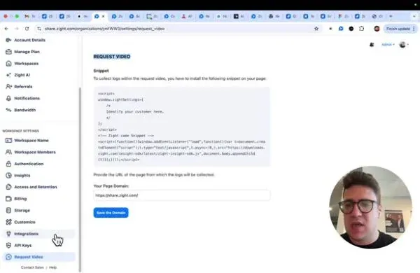 In your settings, enable the request video feature
