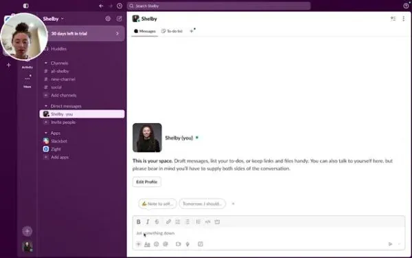 Open Slack and start a message.