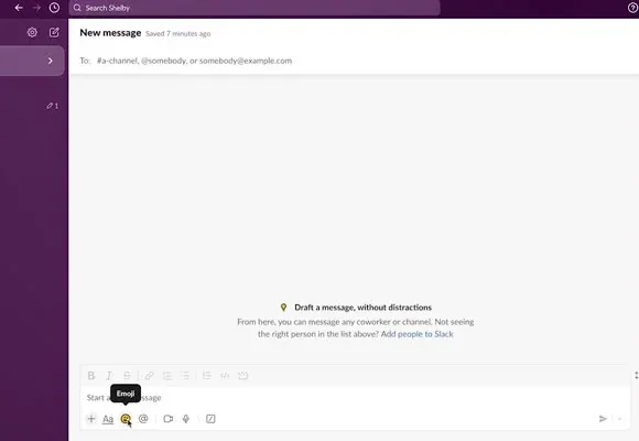 Click on the smiley face at the bottom to open the emoji menu