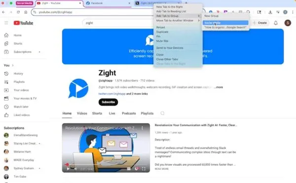 Add Tabs to the Group