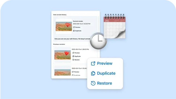 Duplicate & Version History