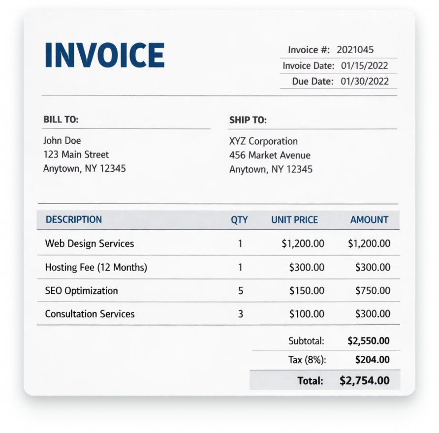Gather invoices and receipts in one place