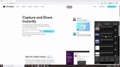 GIF demonstrating how to combine screenshots with Zight (formerly CloudApp)