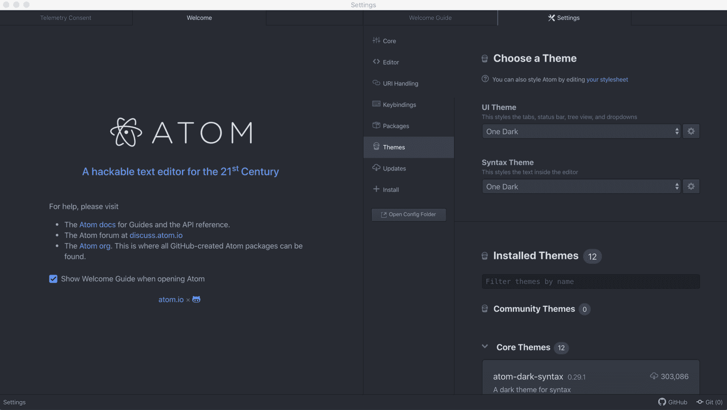 Atom Editor Color Palette