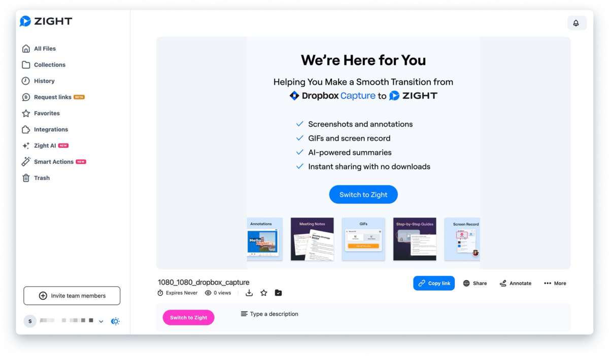 Zight's content viewer screen