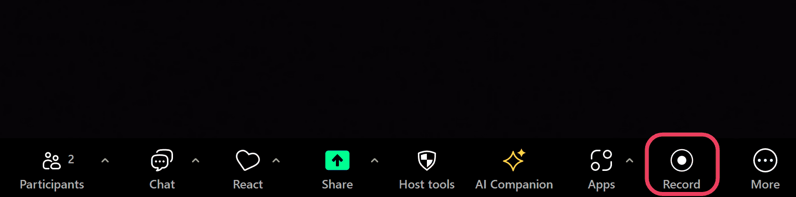 Zoom local recording feature