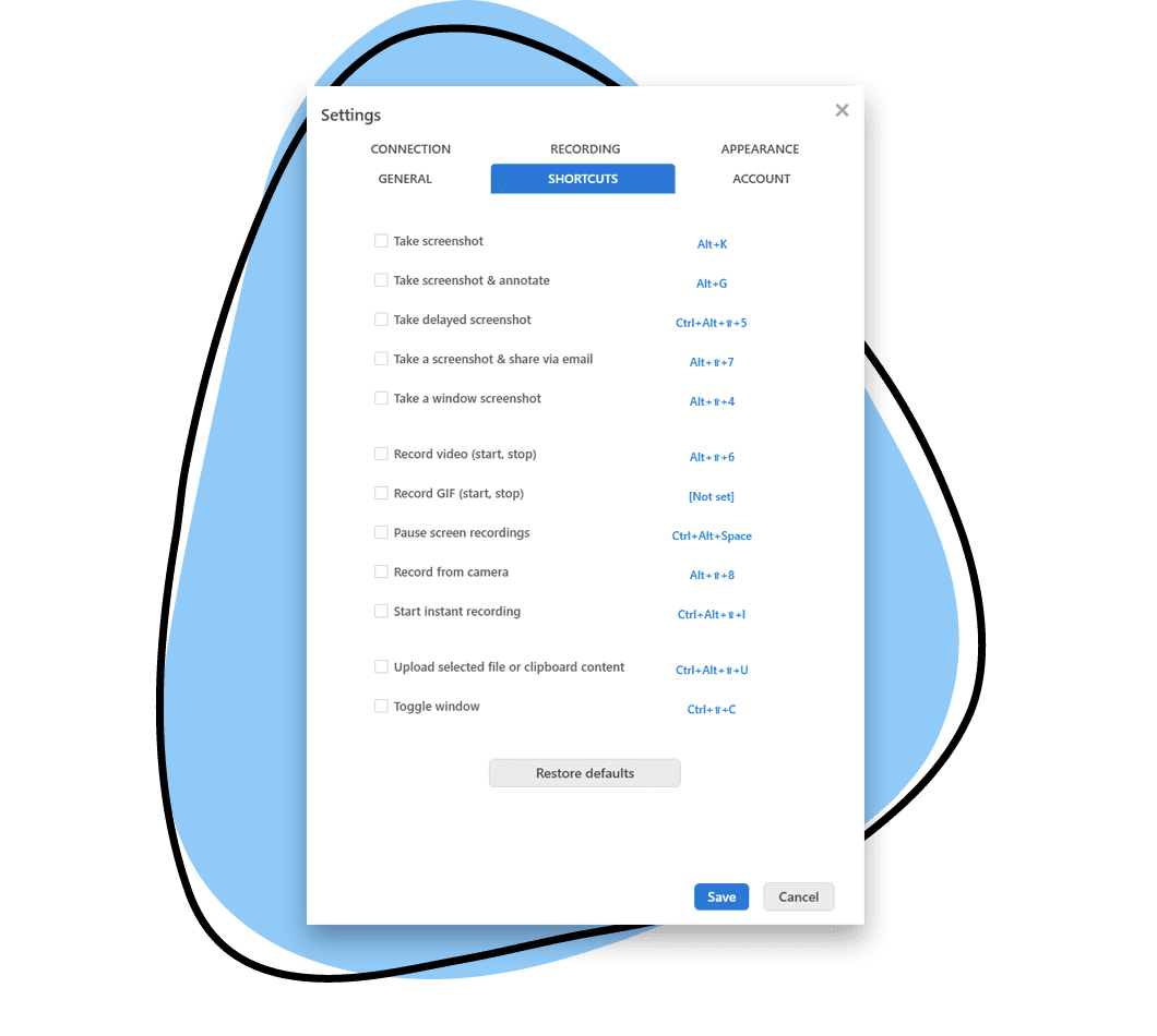 Customizable Keyboard Shortcuts