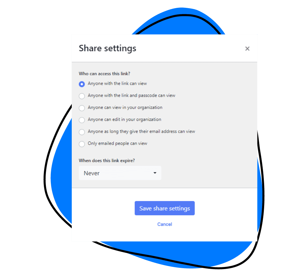 share settings