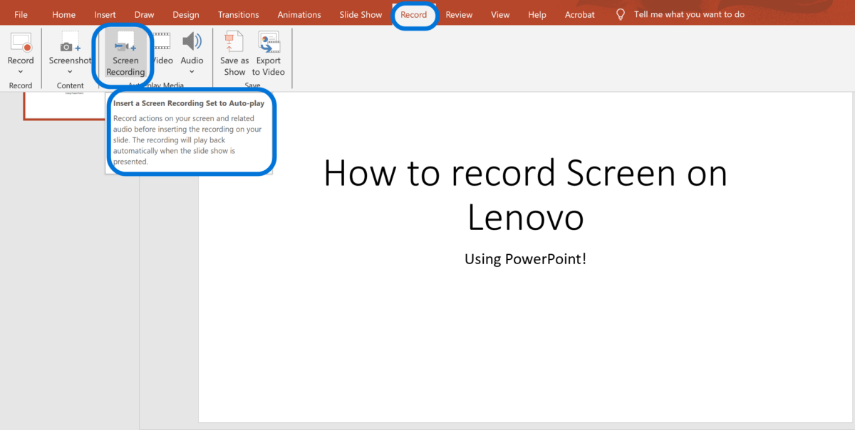 Record Screen Using PowerPoint- for Any Lenovo Laptop