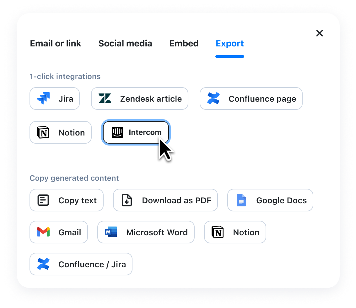 Zight + Intercom 1-click integration