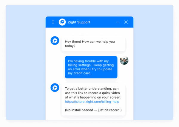 Request Video connected to your chatbot.