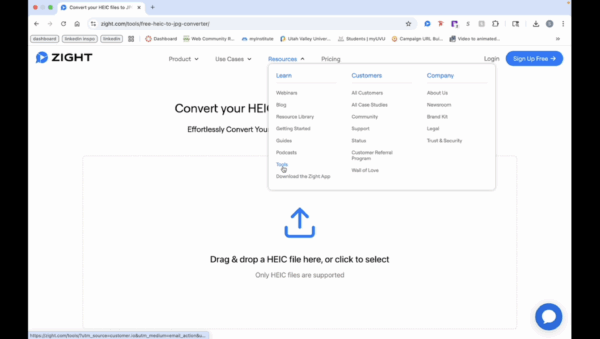Navigate to Zight website