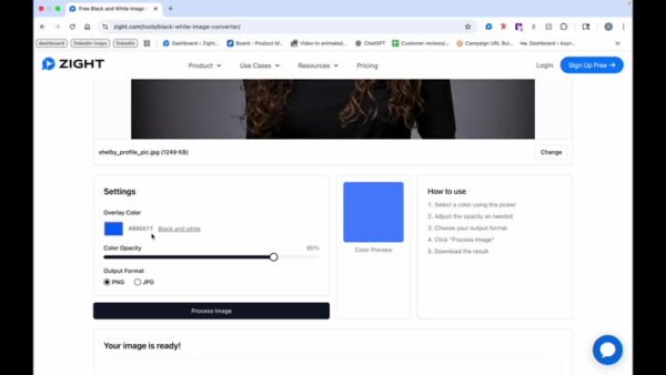 Choose overlay or black and white