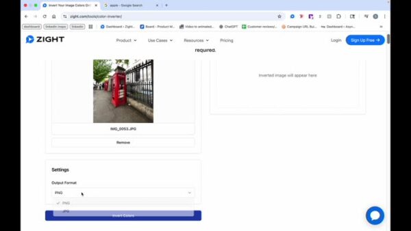 Preview the image and select your output format.
