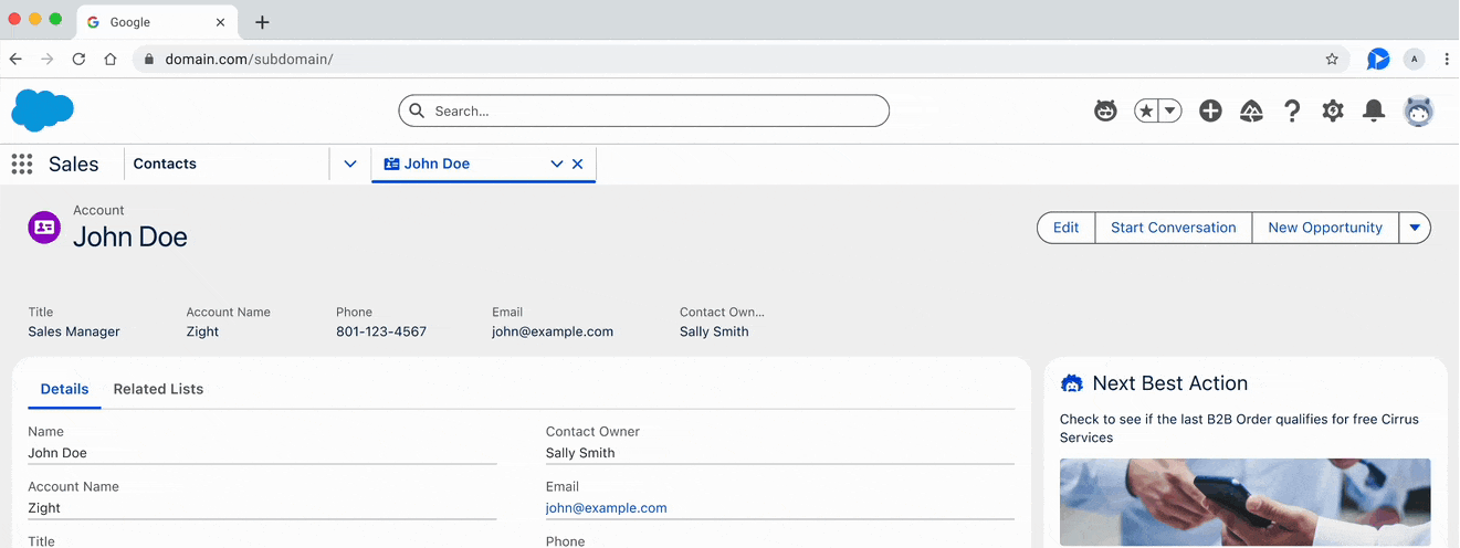 Blur feature in action.