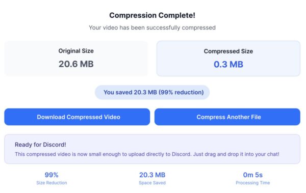 Discord compression complete.