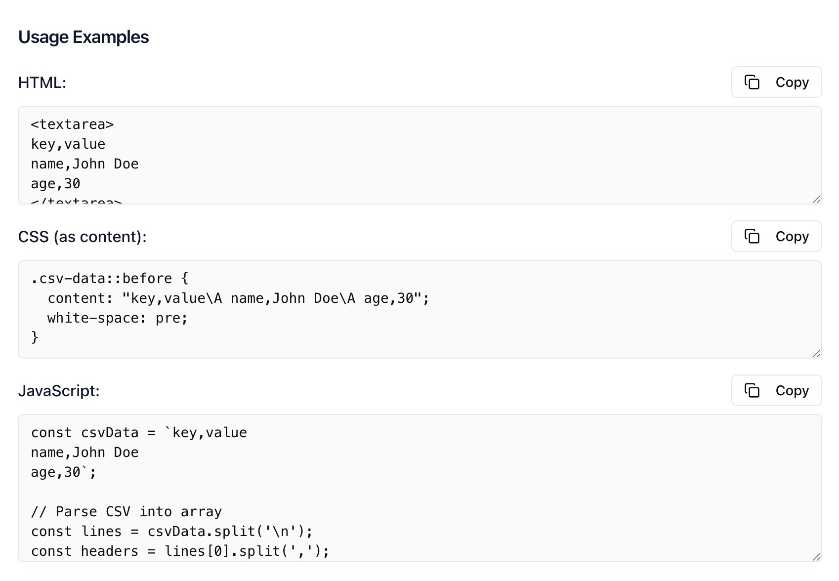 json to csv converter usage examples.