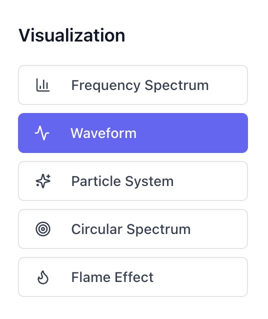Music visualization options.