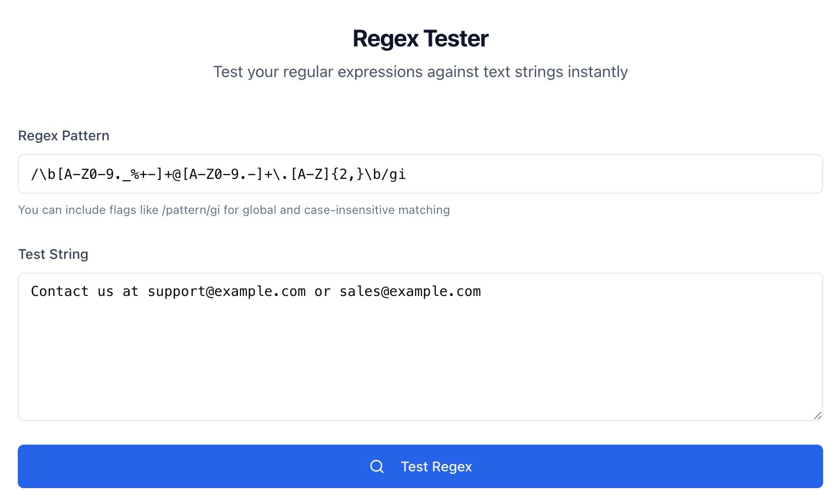Regex tester.