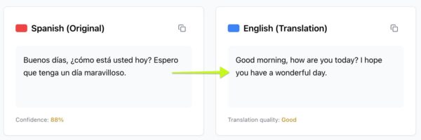 Spanish audio translator