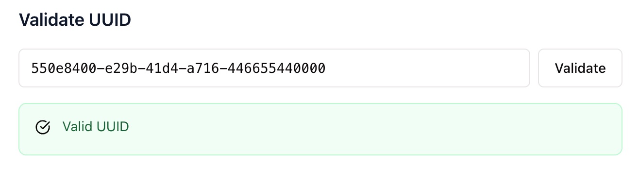 Validate UUID