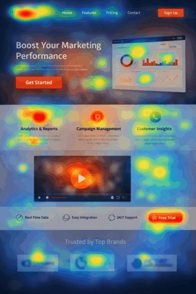 Heatmap of a marketing page.