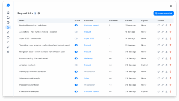 Request link viewer page.