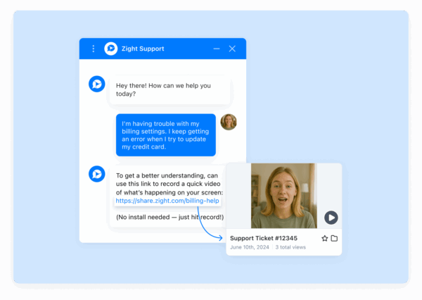 Request video for support teams.