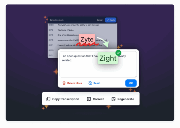 Transcription correction.