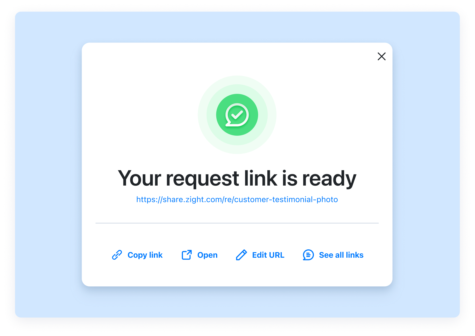 Request link share modal