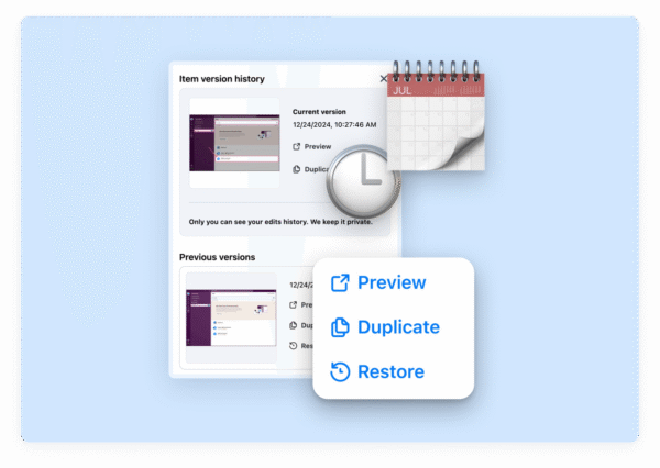 Duplicate and Version History