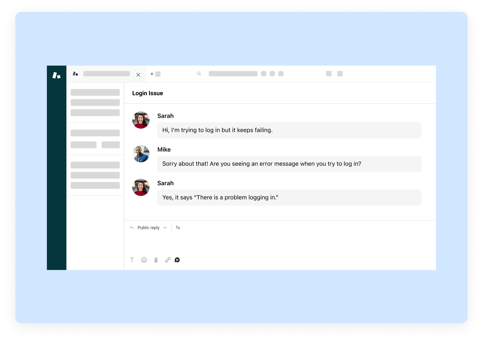 Customer support chat