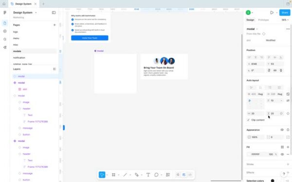 Dragging an instance into the slot in Figma